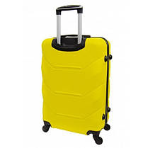 Набір валіз Bonro 2019 - 3 шт (S+M+L) жовті пластикові на колесах з кодовим замком і висувною ручкою, фото 4