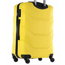 Набір валіз Bonro 2019 - 3 шт (S+M+L) жовті пластикові на колесах з кодовим замком і висувною ручкою, фото 5