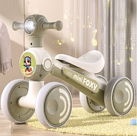 Велобіг чотириколісний гірчичний JOY 4-х колісний TR-90118  рама пластик, озвучено українською мовою