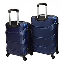 Набір валіз Bonro 2019 - 2 шт (M+L) середня і велика сині дорожні пластикові на колесах з кодовим замком і висувною ручкою, фото 2