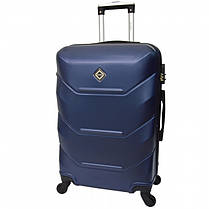 Набір валіз Bonro 2019 - 2 шт (M+L) середня і велика сині дорожні пластикові на колесах з кодовим замком і висувною ручкою, фото 3