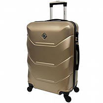 Набір валіз на колесах Bonro 2019 — 2 шт (M + L) середня і велика дорожні пластикові шампань з кодовим замком і висувною ручкою, фото 5