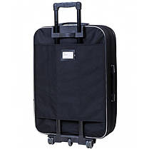 Середня дорожня валіза на колесах Bonro Style M тканинна чорно-т.синя з кодовим замком і висувною ручкою, фото 5