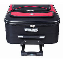 Середня дорожня валіза на колесах Bonro Style M тканинна чорно-червона з кодовим замком і висувною ручкою, фото 5