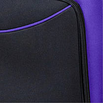 Велика дорожня валіза на колесах Bonro Style L тканинна чорно-темно-синя з кодовим замком і висувною ручкою, фото 4