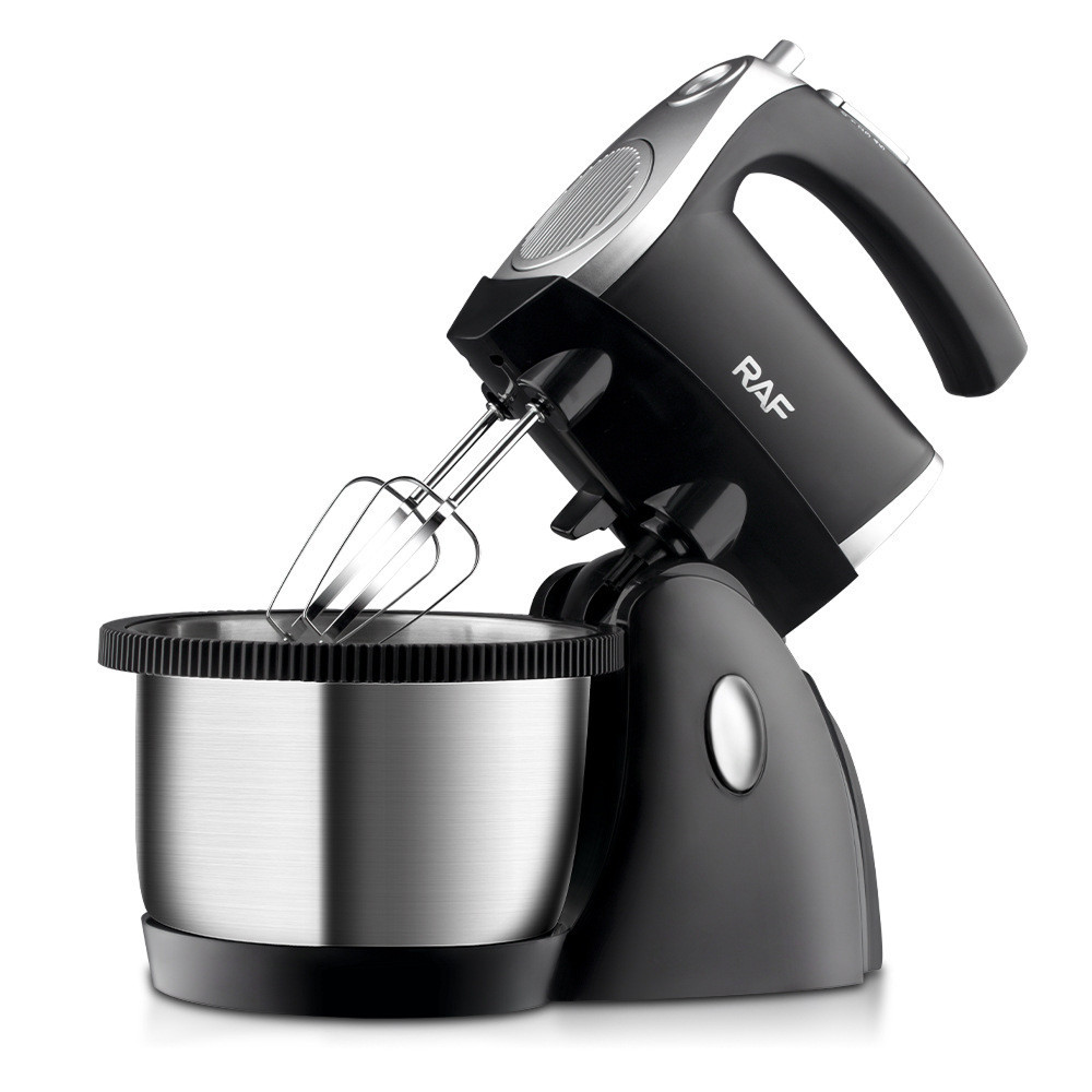Стаціонарний міксер RAF R6652 1000 Вт із чашею та насадками тістоміс для кухні, фото 1