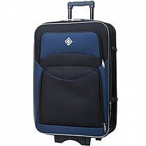 Набір валіз на колесах Bonro Style - 2 шт (M+L) чорно-т.синій середня і велика дорожні тканинні з кодовим замком і висувною ручкою, фото 4