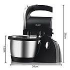 Стаціонарний міксер RAF R6652 1000 Вт із чашею та насадками тістоміс для кухні, фото 9