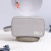 Дорожня косметичка-органайзер для засобів гігієни, 3 відділення, сіра, поліестер