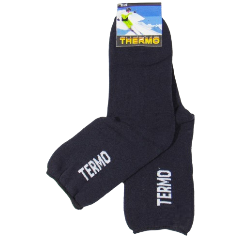 Чоловічі шкарпетки без гумки термо з махро р.27-29 сині Твій Стиль, фото 1