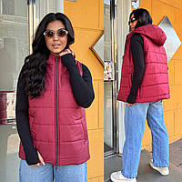 Жилет жіночий видовжений на синтепоні (р.44-46,48-50,52-54,56-58,60-62)