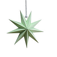 Об`ємна зірка з картону дев`ятикутна 30 см м`ятний