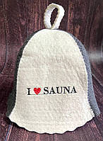 Шапка для сауни "I love sauna "(Я люблю сауну)