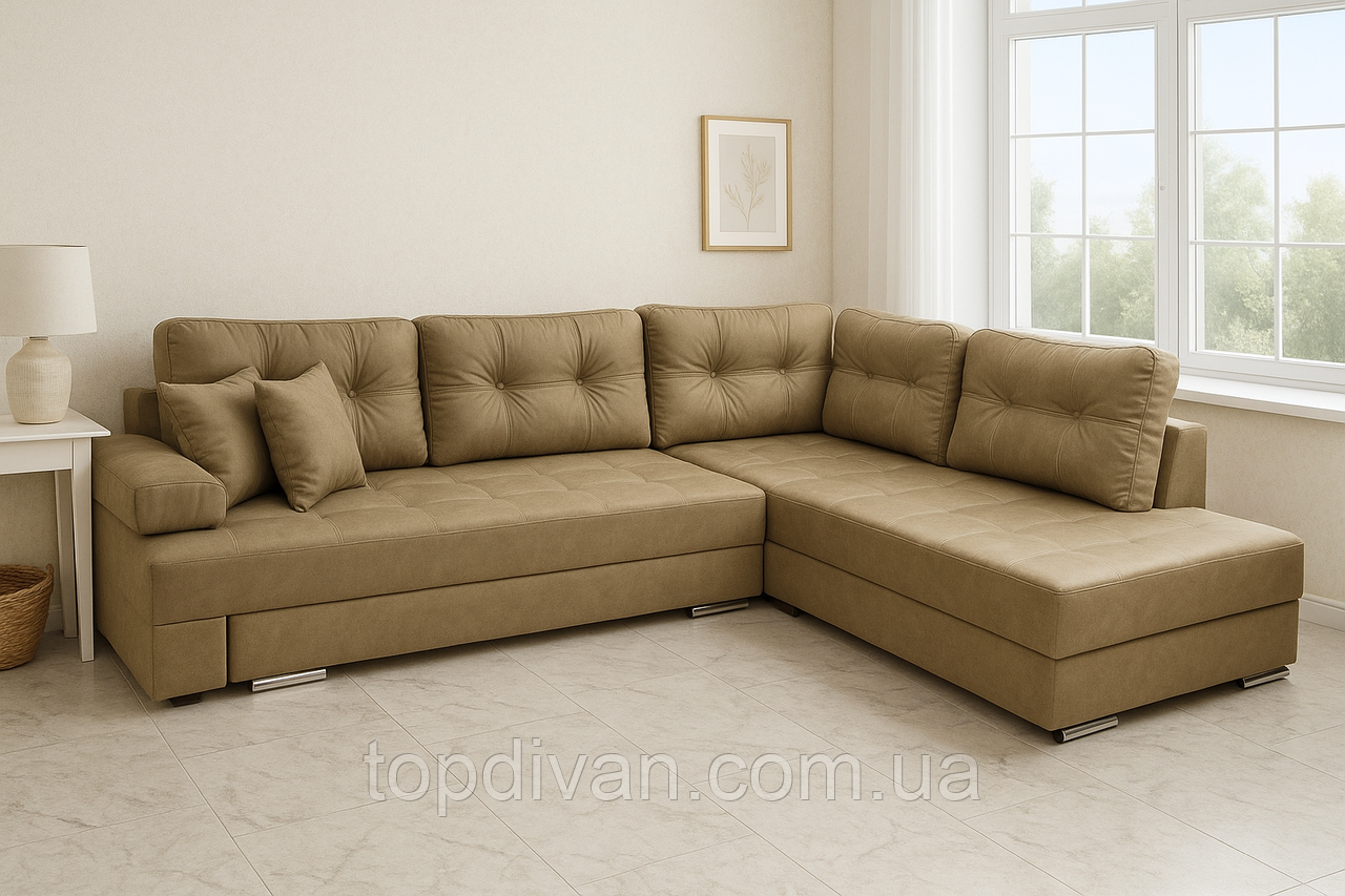 Кутовий диван "Палермо" Габарити: 2,95 х 2,10 Спальне місце: 2,00 х 1,60