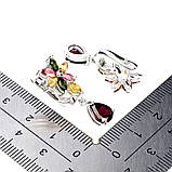 Сережки. Натуральний гранат родоліт і турмалін. Срібло 925., фото 2