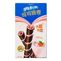 Вафельні трубочки Oreo Cocoa Crispy Strawberry Milkshake Wafer Rolls зі смаком полуниці 50 г (10 шт)