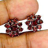Сережки. Натуральний гранат. Срібло 925., фото 2