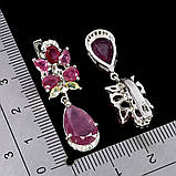 Сережки. Натуральний рубін і опал. Срібло 925., фото 2