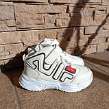 Кросівки дитячі високі блискавка + липучка, білі, фото 2