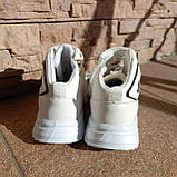 Кросівки дитячі високі блискавка + липучка, білі, фото 6