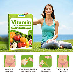 Вітамінний пластир Vitamin Patch 12 шт. підтримки здоров'я, відновлює енергію, запобігає анемії