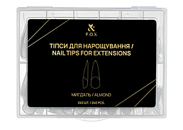 Тіпси для нарощування нігтів F.O.X Nail Tips for extensions Мигдаль 240 шт.