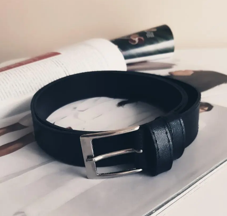 Жіночий ремінь чорний 109 см з екошкіри, фото 1