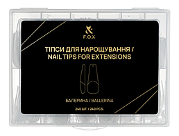 Тіпси для нарощування нігтів F.O.X Nail Tips for extensions Балерина 240 шт.