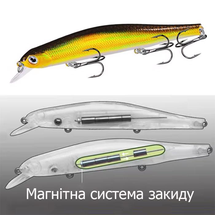 Уловистий Воблер мінноу minnow на щуку 110мм, 16,5g схожий на ZipBaits Orbit 110 магнітна система закиду, фото 1