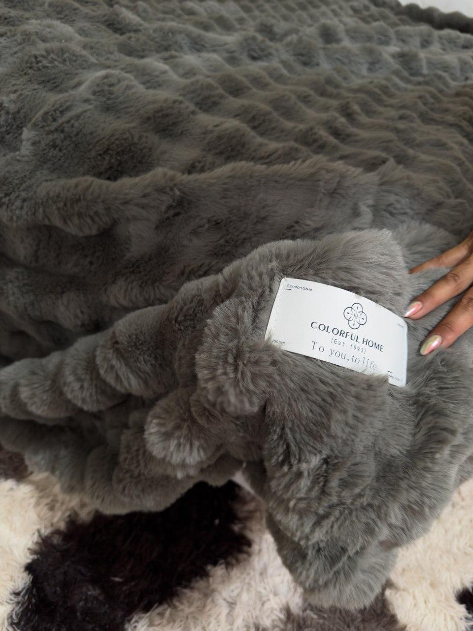 Покривало зі штучного хутра класу Люкс "Кролик-шиншила" 200*230, фото 1