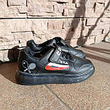 Кросівки дитячі на липучці з LED підсвічуванням, колір чорний, фото 2