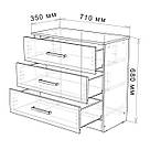 Комод на 3 висувні шухляди в спальню або вітальню Комоди з матеріалу Ламіноване ДСП, фото 6