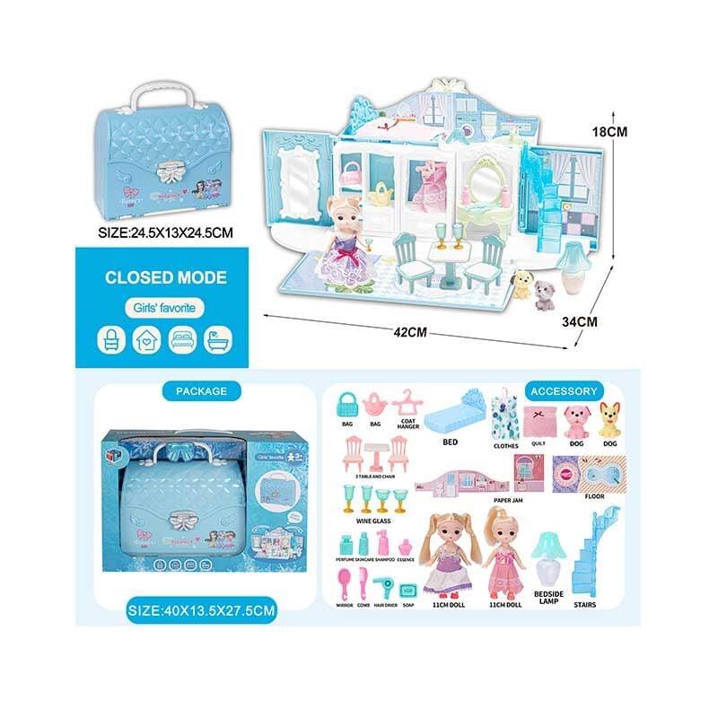Будиночок 6688-12 (15) 2 ляльки, меблі, аксесуари, улюбленці, в коробці