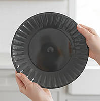 Склопластикова одноразова тарілка чорна Ø205 мм 10 штук — стильний одноразовий посуд для свят кейтерингу та пікніка