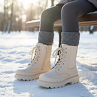 Зимняя детская обувь, дутики, сапоги , термоботинки на овчине на девочку на замочке. Размер: 34,35