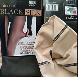Жіночі еластичні гладкі колготи ««Black Silk» не скочуються