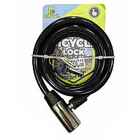 Замок велосипедний KIHUU LOCK 185, трос 10×80 см, з 2 ключами, універсальний, для самокату, велосипеда, коляски
