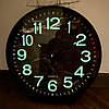 Фосфорний настінний годинник Безшумний (30 см) Світиться Ph-06-S чорний, фото 5