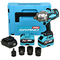 Акумуляторний безщітковий гайковерт Grand АГ-2100UBL (2 Акумулятори 20 В, 6 А/год, зарядне, кейс)