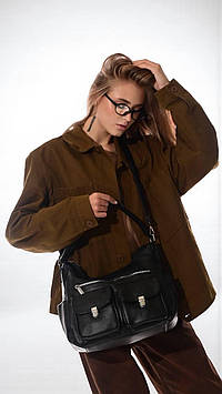 Сумка жіноча чорна код 7-713