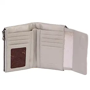 Гаманець жіночий на магніті шкіряний VERMARI 9929-202 бежевий пітон, фото 2