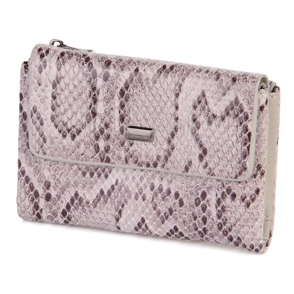 Гаманець жіночий на магніті шкіряний VERMARI 9929-202 бежевий пітон