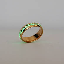 Перстень Володаря Перснів з рунами, що світяться зеленим у темряві | Розмір 7, Ø17,3 мм