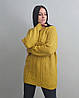 Туніка, светр подовжений жіночий жовтий (гірчичний відтінок). One Size, фото 4
