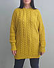 Туніка, светр подовжений жіночий жовтий (гірчичний відтінок). One Size, фото 5