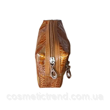 Косметичка жіноча з дзеркалом для сумки 18*9*5,5 см (бронзово-перламутр із малюнком) 512041, фото 5