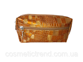 Косметичка жіноча з дзеркалом для сумки 18*9*5,5 см (бронзово-перламутр із малюнком) 512041, фото 2