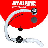 Сифон для ванни автоматичний з ревізією чорний MP31SSF-MBBR SLIM McAlpine, фото 4