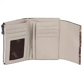 Гаманець жіночий на магніті шкіряний VERMARI 9929-1306 бежевий пітон, фото 3