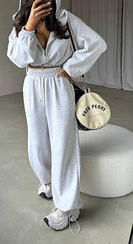 Костюм жіночий спортивний з двонитки з широкими штанами (Норма)